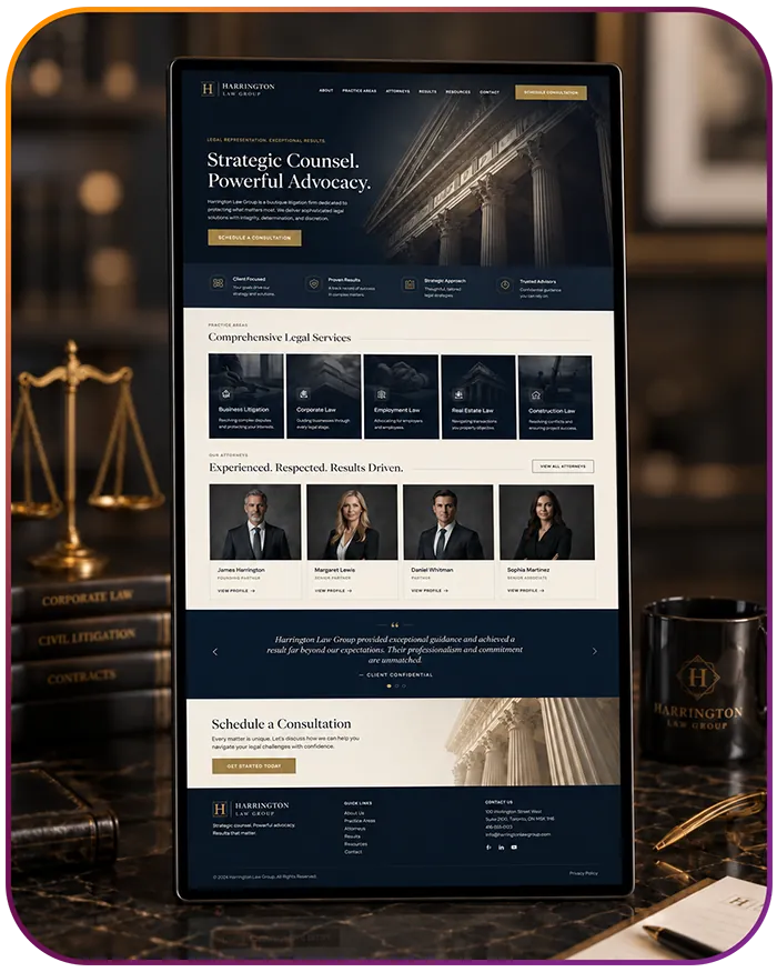 Harrington Law Group website starter kit